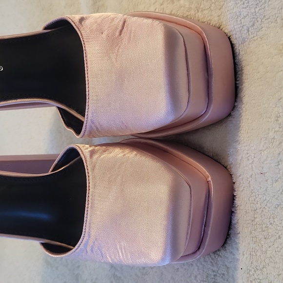 Public Design Prom Shoes 90's Aesthetic Neon Pink Chunky Heels platform bride - Picture 10 of 13